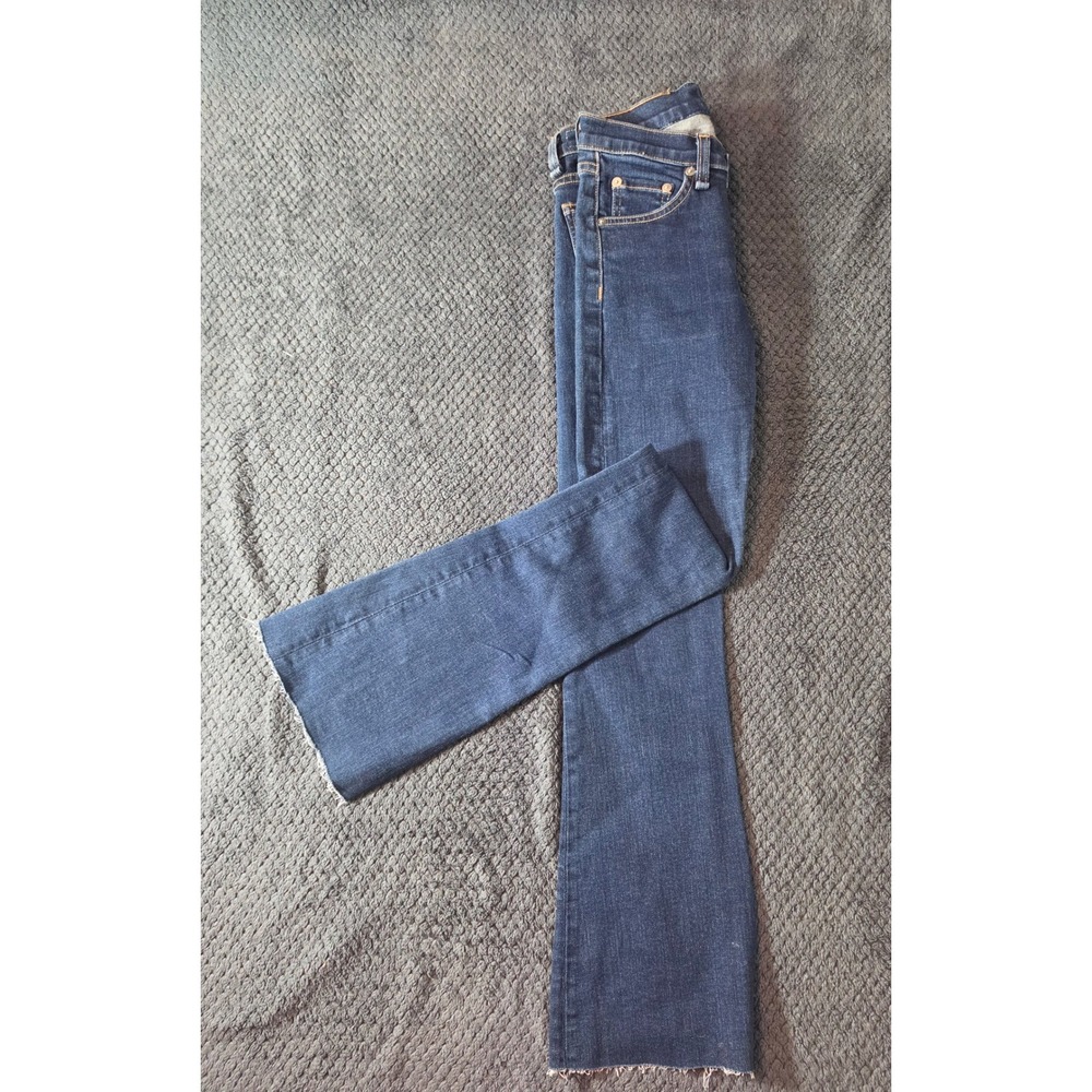 Rag & Bone JEAN Women 24 Dark Wash Flare Raw Hem Denim Jeans